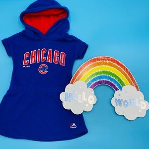 Majestic MLB Chicago Cubs hooded Knit dress 3T Cubby blue